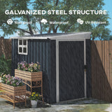 Galvanised Steel Outdoor Garden Storage Shed 4ft x 6ft - Velmora