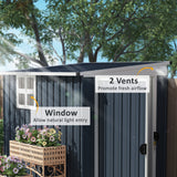 Galvanised Steel Outdoor Garden Storage Shed 4ft x 6ft - Velmora