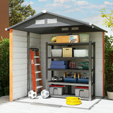 Galvanised Steel Outdoor Garden Storage Shed 6.5ft x 5ft - Velmora