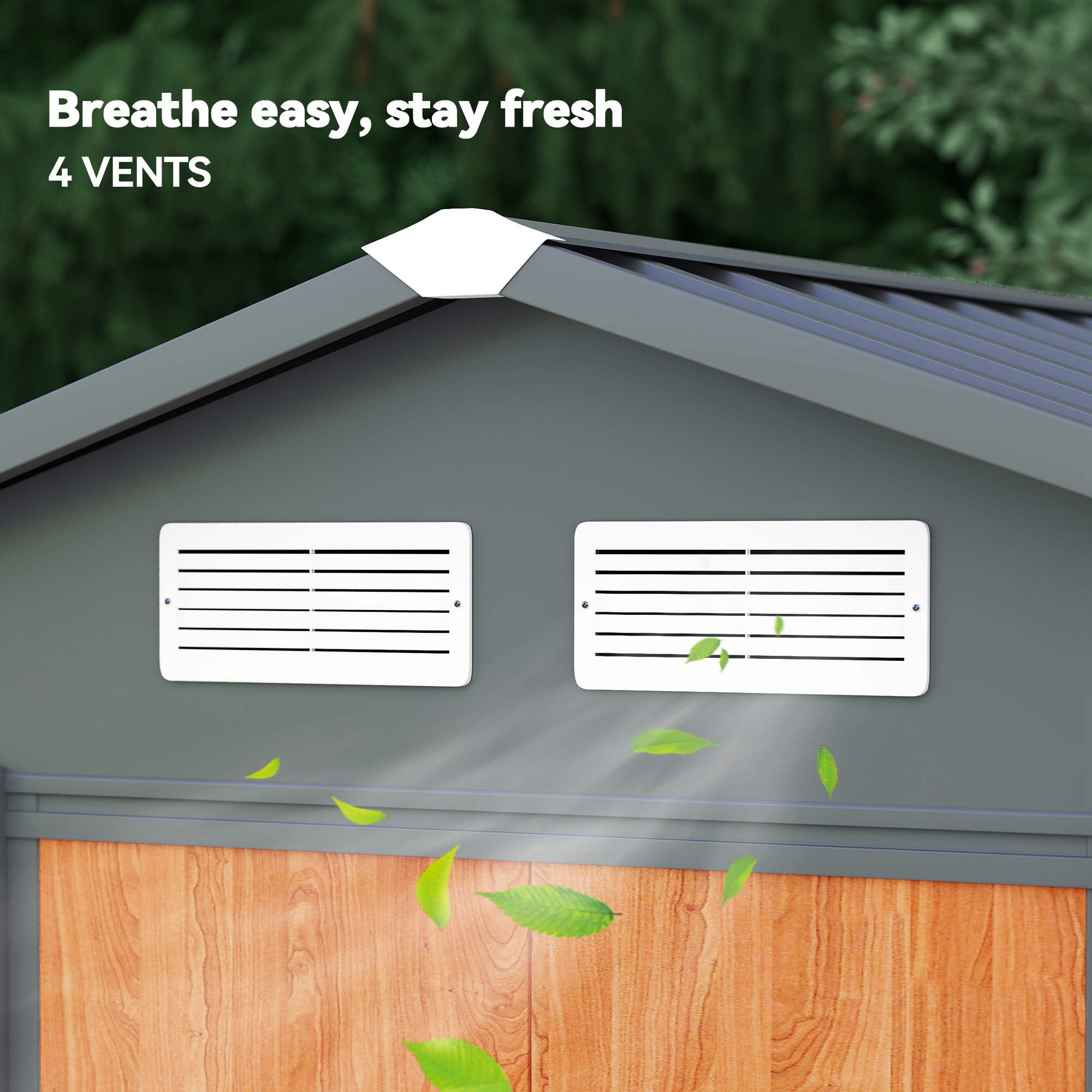 Galvanised Steel Outdoor Garden Storage Shed 6.5ft x 5ft - Velmora