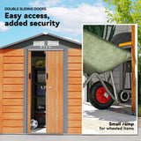 Galvanised Steel Outdoor Garden Storage Shed 6.5ft x 5ft - Velmora