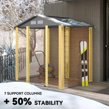 Galvanised Steel Outdoor Garden Storage Shed 6.5ft x 5ft - Velmora