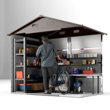 Galvanised Steel Outdoor Garden Storage Shed 6ft x 8ft - Velmora