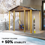 Galvanised Steel Outdoor Garden Storage Shed 6ft x 8ft - Velmora