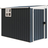 Galvanised Steel Outdoor Garden Storage Shed 7.6ft x 4ft - Velmora