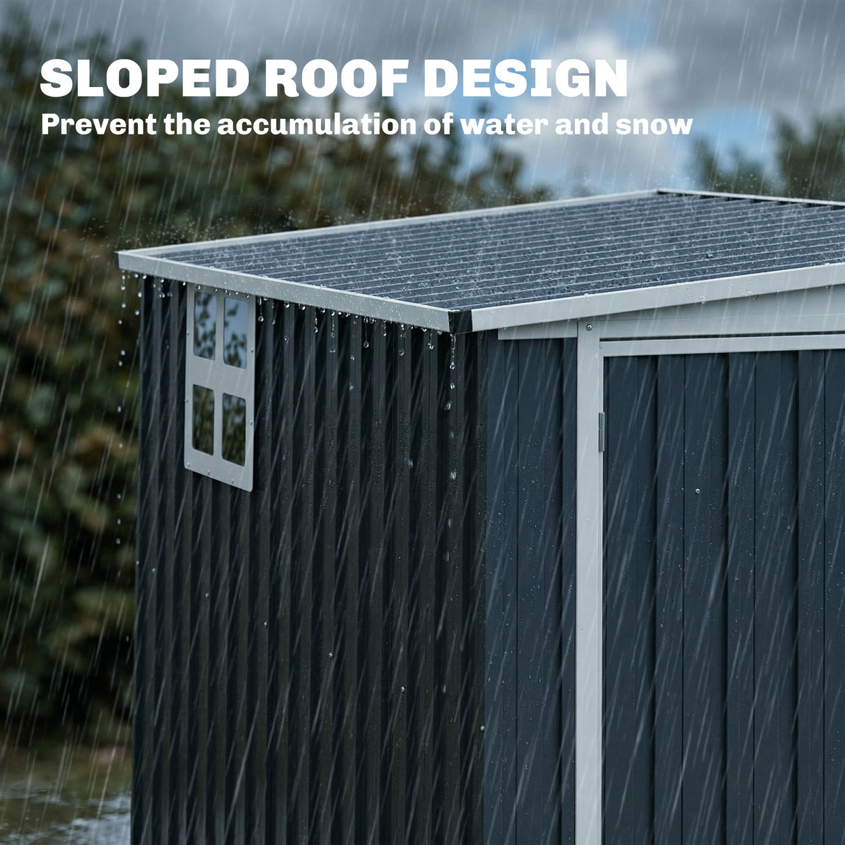 Galvanised Steel Outdoor Garden Storage Shed 7.6ft x 4ft - Velmora