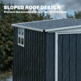 Galvanised Steel Outdoor Garden Storage Shed 7.6ft x 4ft - Velmora