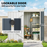 Galvanised Steel Outdoor Garden Storage Shed 7.6ft x 4ft - Velmora