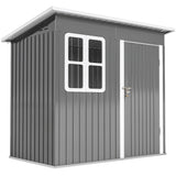Galvanised Steel Outdoor Garden Storage Shed 7ft x 4ft - Velmora