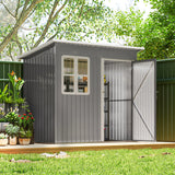 Galvanised Steel Outdoor Garden Storage Shed 7ft x 4ft - Velmora