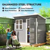 Galvanised Steel Outdoor Garden Storage Shed 7ft x 4ft - Velmora