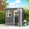 Galvanised Steel Outdoor Garden Storage Shed 7ft x 4ft - Velmora