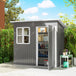 Galvanised Steel Outdoor Garden Storage Shed 7ft x 4ft - Velmora