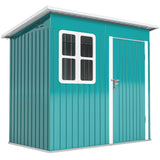 Galvanised Steel Outdoor Garden Storage Shed 7ft x 4ft - Velmora