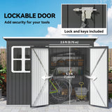 Galvanised Steel Outdoor Garden Storage Shed 8.5ft x 6ft - Velmora