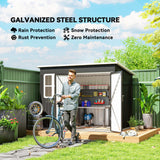 Galvanised Steel Outdoor Garden Storage Shed 8.5ft x 6ft - Velmora