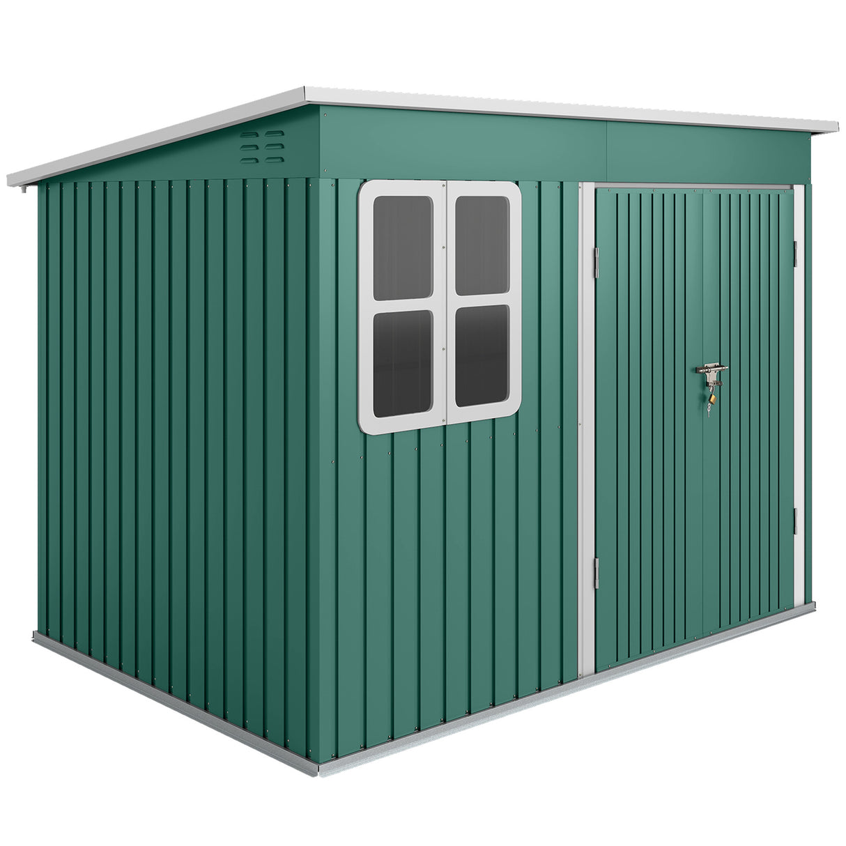 Galvanised Steel Outdoor Garden Storage Shed 8.5ft x 6ft - Velmora