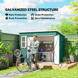 Galvanised Steel Outdoor Garden Storage Shed 8.5ft x 6ft - Velmora