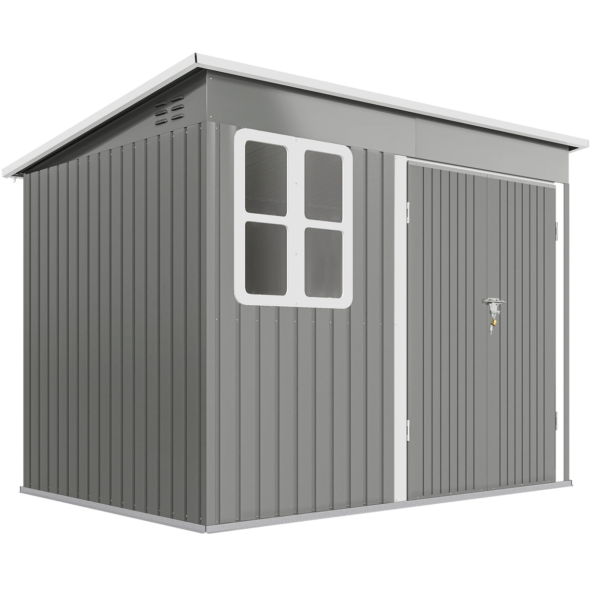 Galvanised Steel Outdoor Garden Storage Shed 8.5ft x 6ft - Velmora