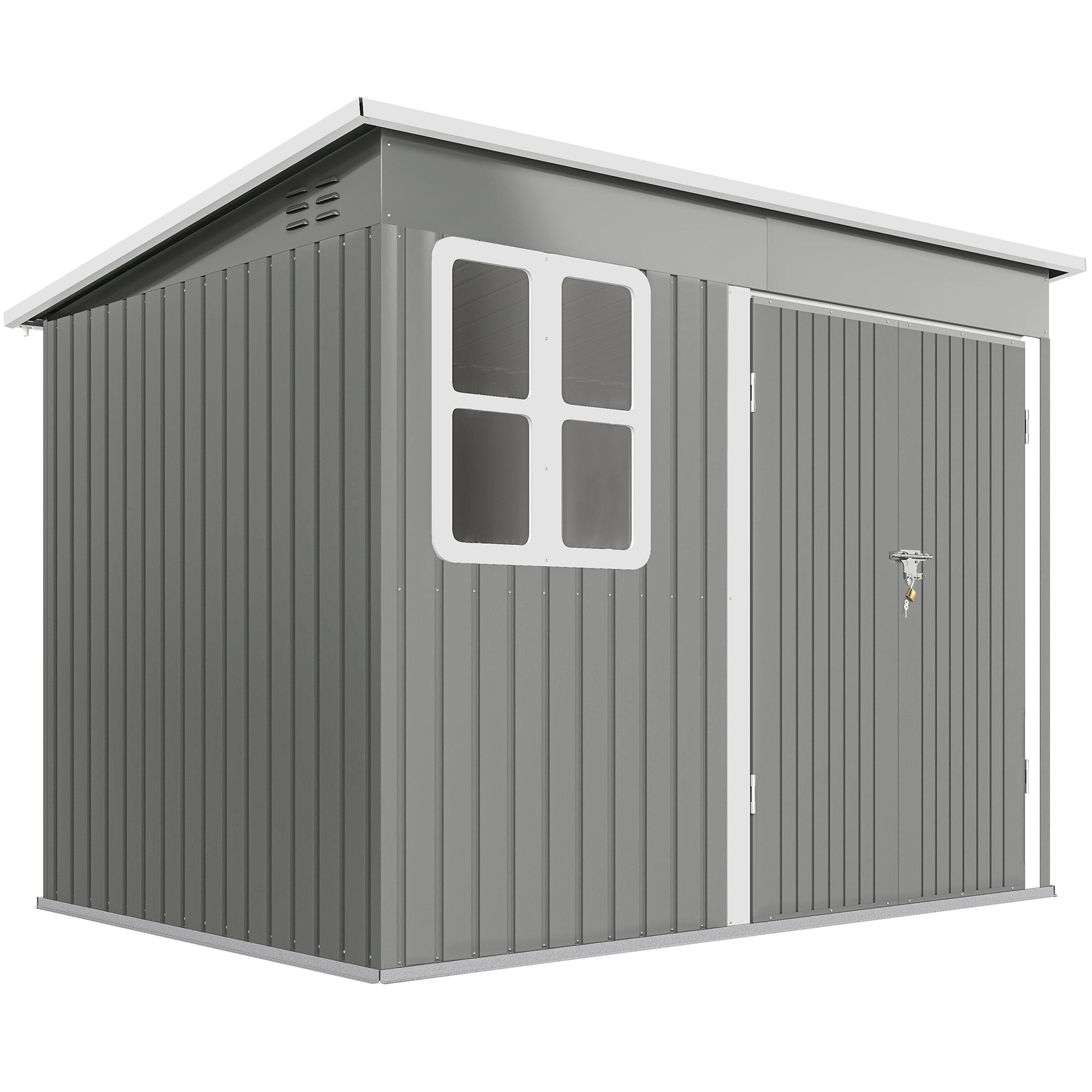 Galvanised Steel Outdoor Garden Storage Shed 8.5ft x 6ft - Velmora