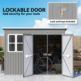 Galvanised Steel Outdoor Garden Storage Shed 8.5ft x 6ft - Velmora