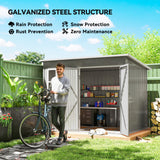 Galvanised Steel Outdoor Garden Storage Shed 8.5ft x 6ft - Velmora