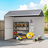 Galvanised Steel Outdoor Garden Storage Shed 8ft x 6ft - Velmora