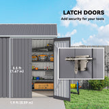 Galvanised Steel Outdoor Garden Storage Shed 8ft x 6ft - Velmora
