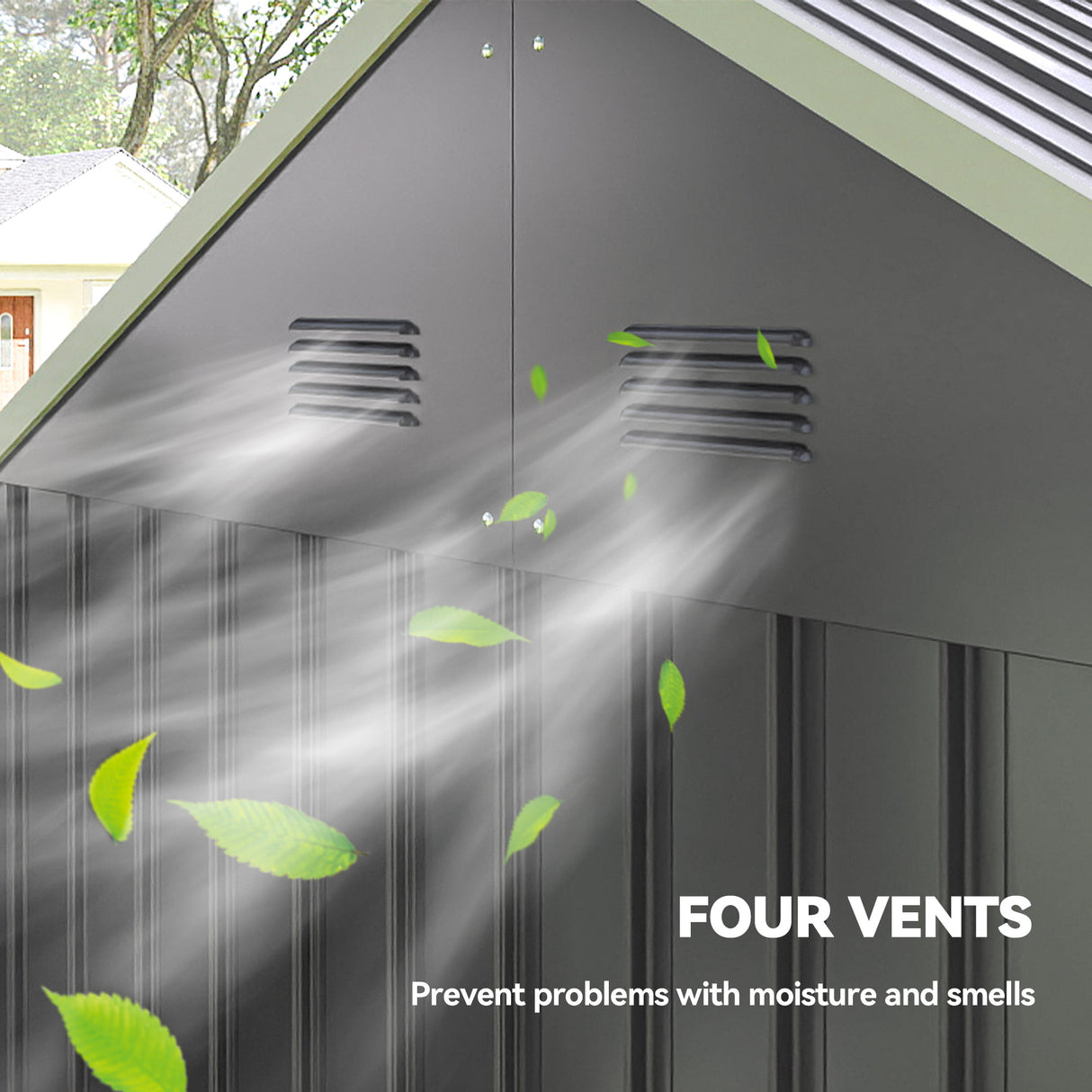 Galvanised Steel Outdoor Garden Storage Shed 8ft x 6ft - Velmora