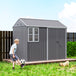 Galvanised Steel Outdoor Garden Storage Shed 8ft x 6ft - Velmora