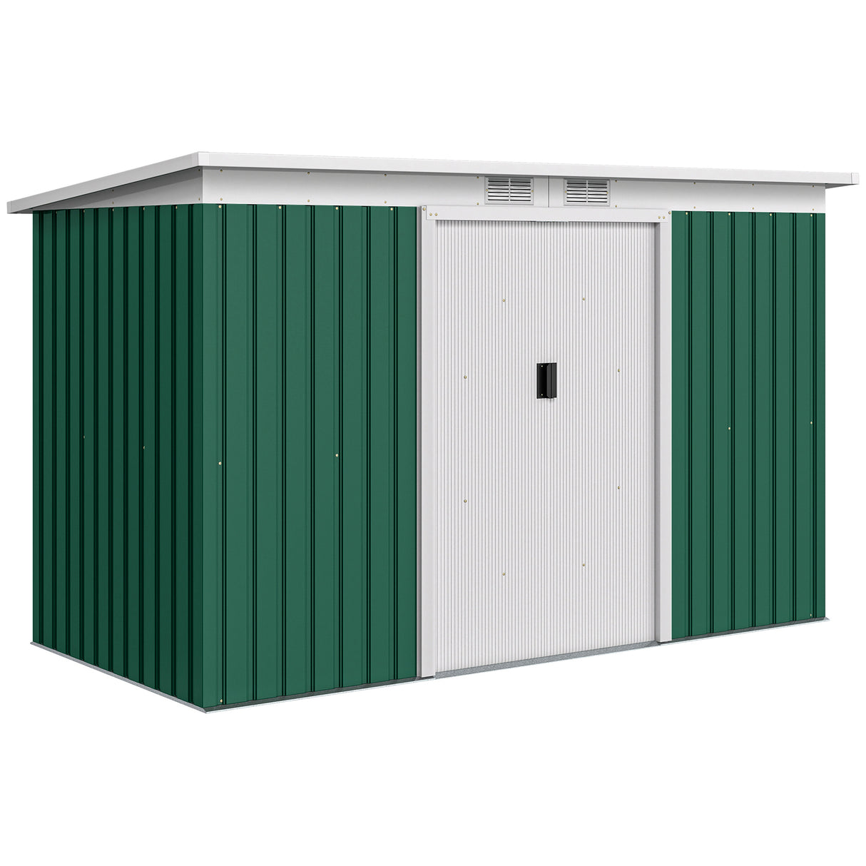 Galvanised Steel Outdoor Garden Storage Shed 9ft x 4ft - Velmora
