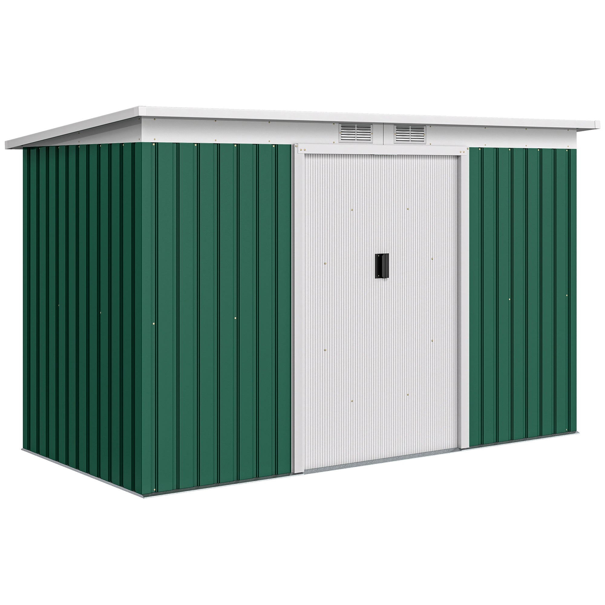 Galvanised Steel Outdoor Garden Storage Shed 9ft x 4ft - Velmora