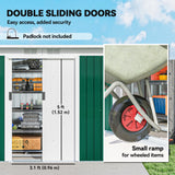 Galvanised Steel Outdoor Garden Storage Shed 9ft x 4ft - Velmora