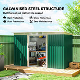 Galvanised Steel Outdoor Garden Storage Shed 9ft x 4ft - Velmora