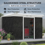 Galvanised Steel Outdoor Garden Storage Shed 9ft x 4ft - Velmora
