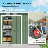 Galvanised Steel Outdoor Garden Storage Shed 9ft x 4ft - Velmora