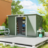 Galvanised Steel Outdoor Garden Storage Shed 9ft x 4ft - Velmora