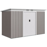 Galvanised Steel Outdoor Garden Storage Shed 9ft x 4ft - Velmora