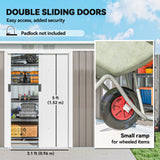 Galvanised Steel Outdoor Garden Storage Shed 9ft x 4ft - Velmora