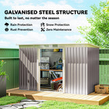 Galvanised Steel Outdoor Garden Storage Shed 9ft x 4ft - Velmora
