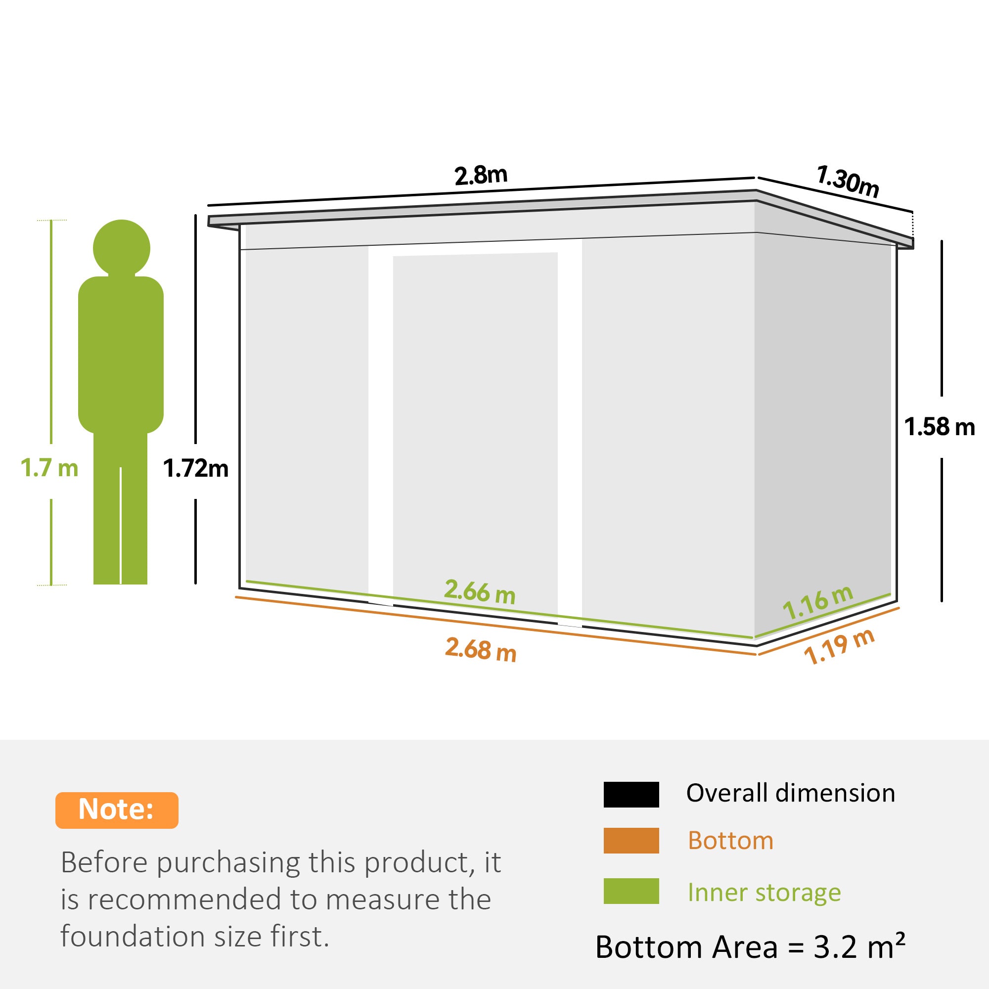 Galvanised Steel Outdoor Garden Storage Shed 9ft x 4ft - Velmora