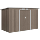 Galvanised Steel Outdoor Garden Storage Shed 9ft x 4ft - Velmora