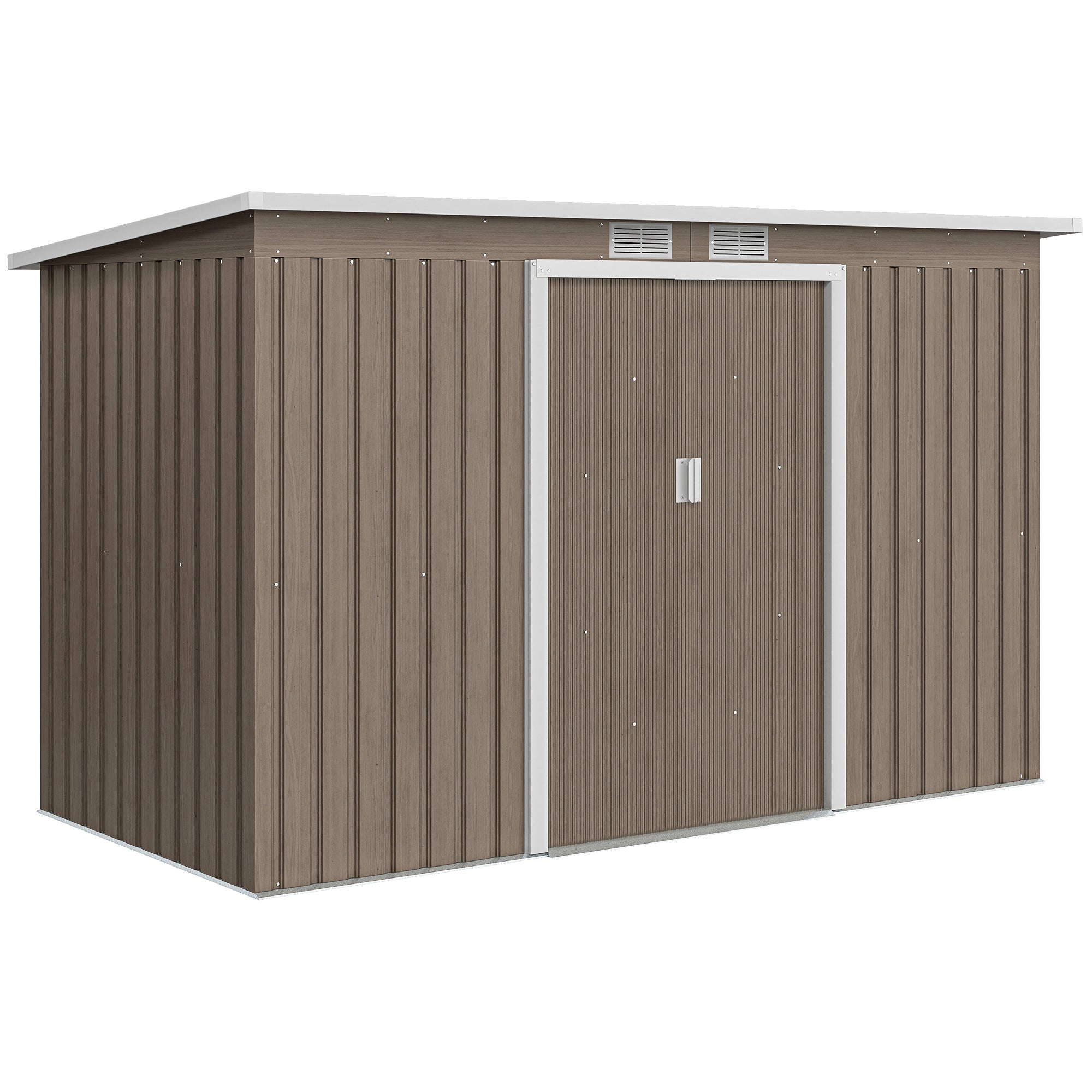 Galvanised Steel Outdoor Garden Storage Shed 9ft x 4ft - Velmora