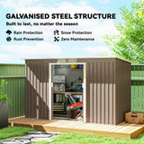 Galvanised Steel Outdoor Garden Storage Shed 9ft x 4ft - Velmora