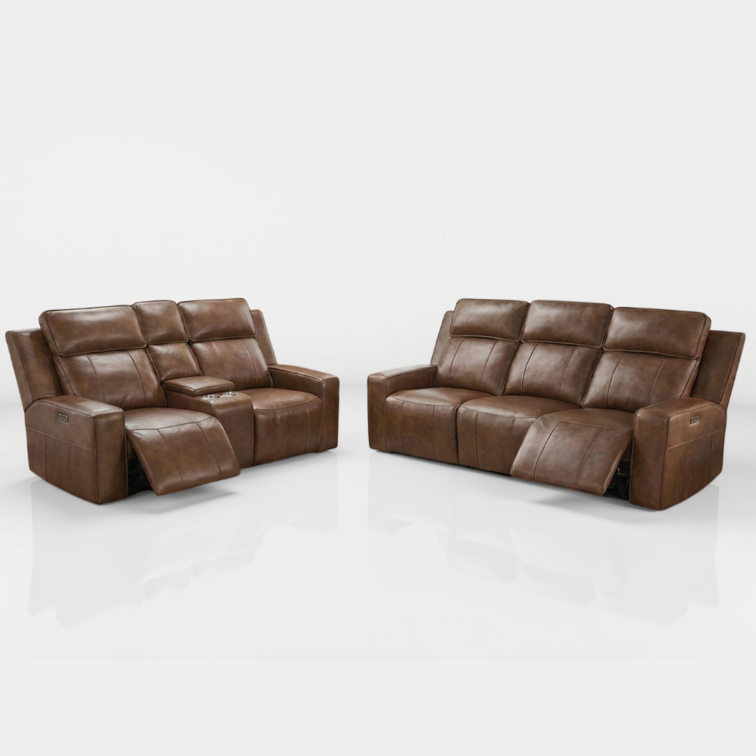 Genuine Leather 3 + 2 Seater Sofa Set Electric Recliner - Barcelona