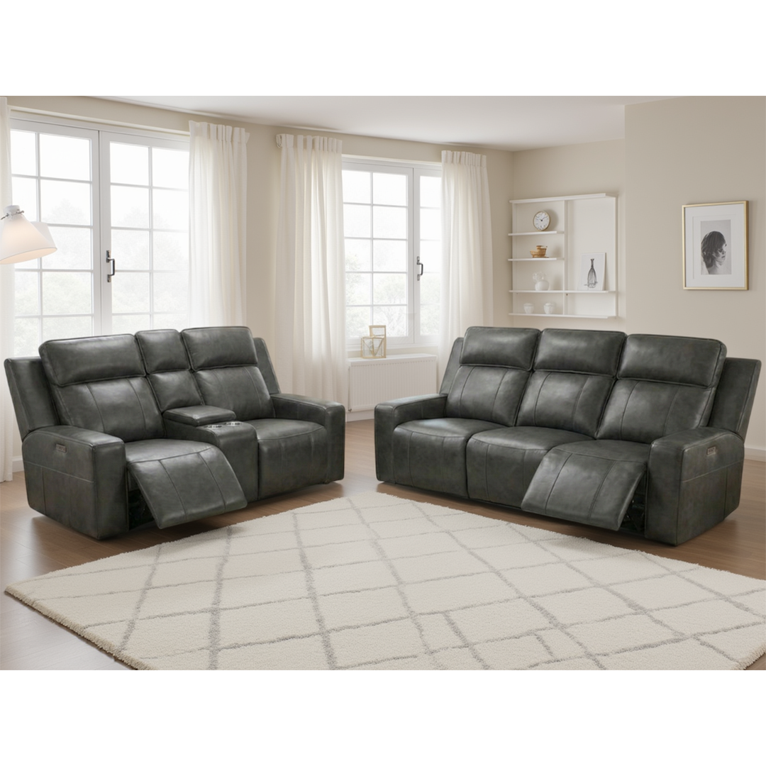 Genuine Leather 3 + 2 Seater Sofa Set Electric Recliner - Barcelona