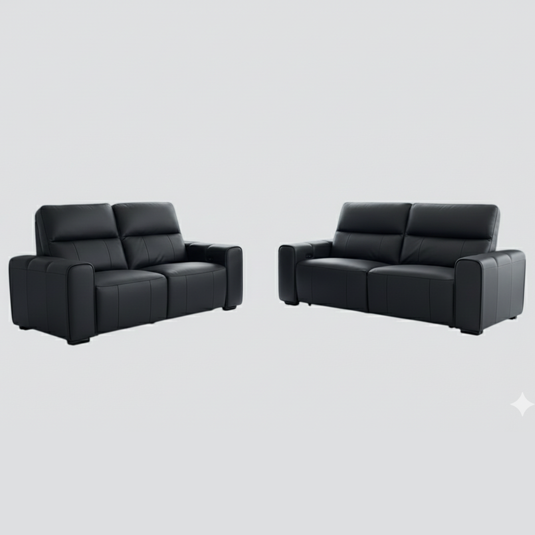 Genuine Leather 3 + 2 Seater Sofa Set Electric Recliner - Bellagio