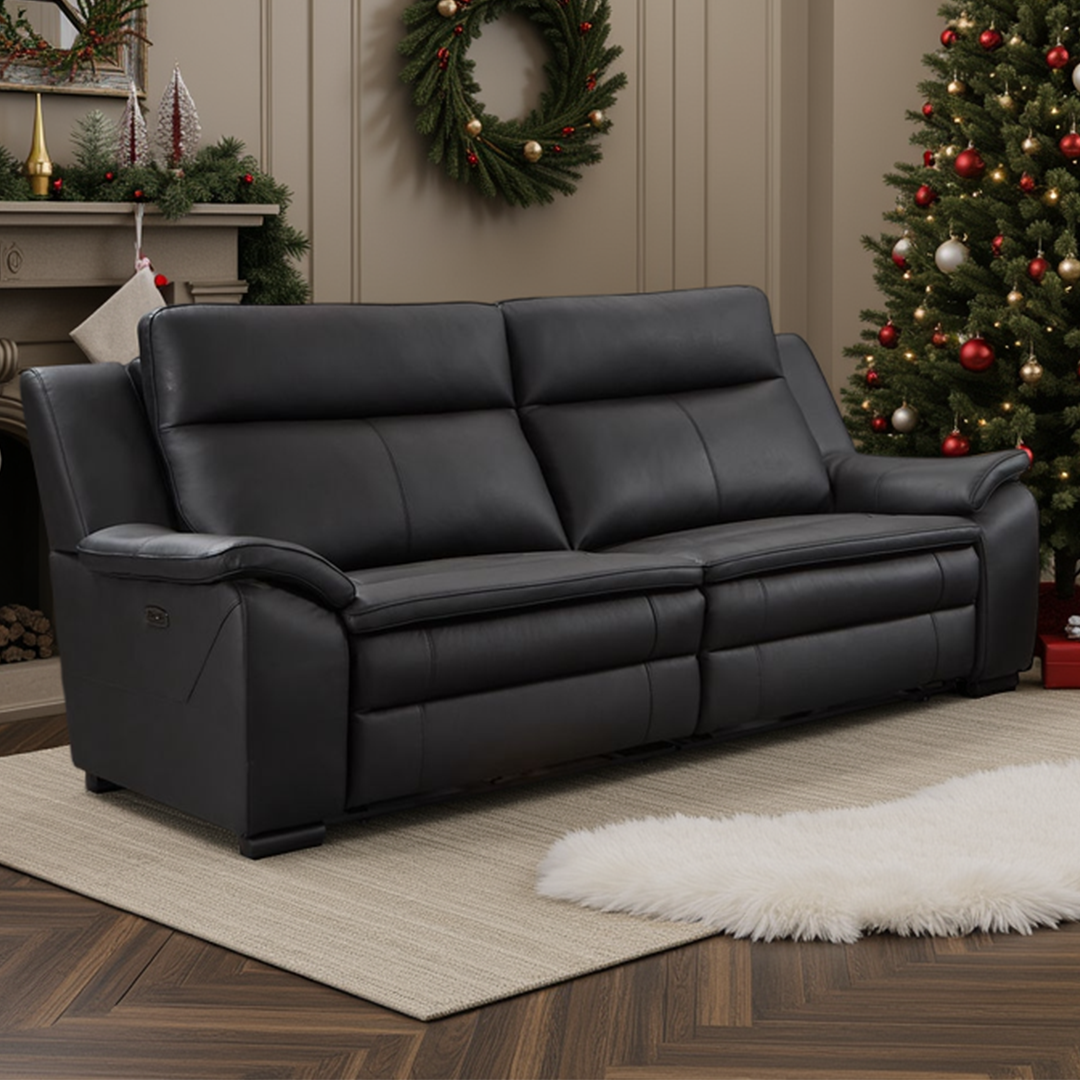 Genuine Leather 3 Seater Sofa Electric Recliner - Boston
