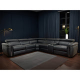Genuine Leather Corner Sofa Large Electric Recliner - Somerville
