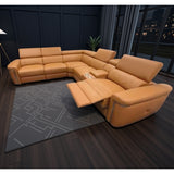 Genuine Leather Corner Sofa Large Electric Recliner - Somerville